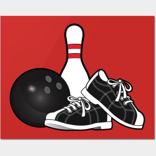 Bowling Shoes, Ball & Pin Posters and Art